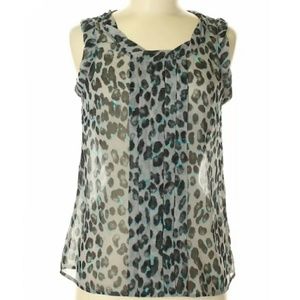 New York & Company Sleevless Animal Print Blouse